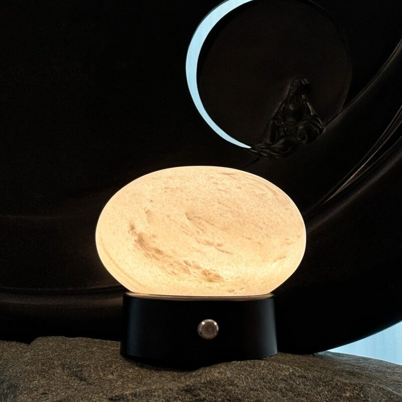 Marble Bedside Table Lamp - Cordless 3-Way Dimmable LED Mushroom Light, Cute Mini Night Lamp for Nursery, Bedroom & Study Room with Warm Light