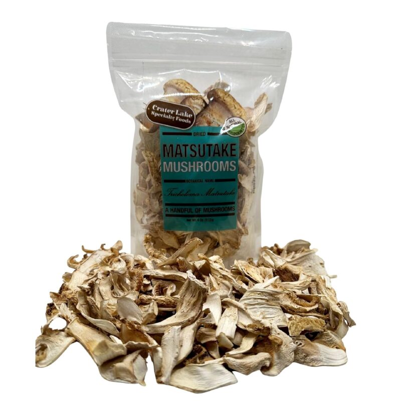 Crater Lake Specialty Foods Dried Matsutake Mushrooms – Wild-Crafted Edible Mushrooms, Available in (1, 2, 4, 8) oz & 1 lb Packs – Perfect for Rice Dishes, Fish, Chicken & More (4Oz)