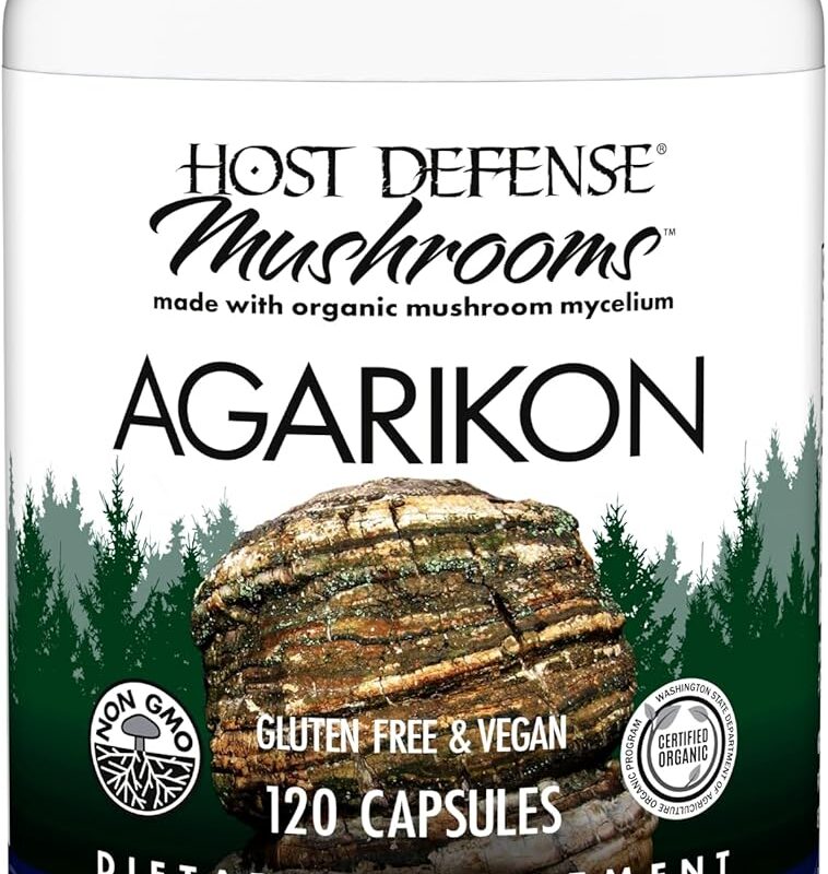 Host Defense Agarikon Capsules - Immune System Support Supplement - Mushroom Supplement to Aid Immune Functions & Cell Strength - Herbal Dietary Supplement - 120 Capsules (120 Servings)