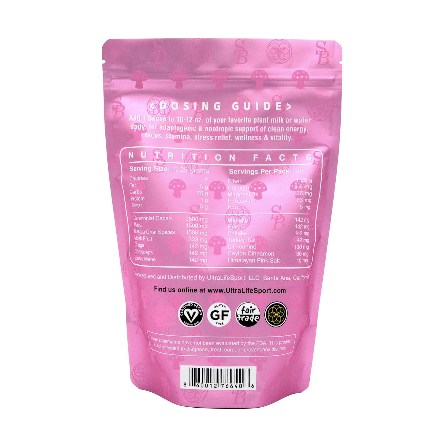 81zg4k-dAkL._SL1500_.jpg Ultra Life Sport - Shroom Boom Organic Mushroom Coffee Alternative Drink - 30 Servings 7 Mushroom Cacao Blend - Cordyceps, Lion’s Mane, Chaga, Maitake, Shiitake, Reishi & Turkey Tail - Caffeine Free - Image 2