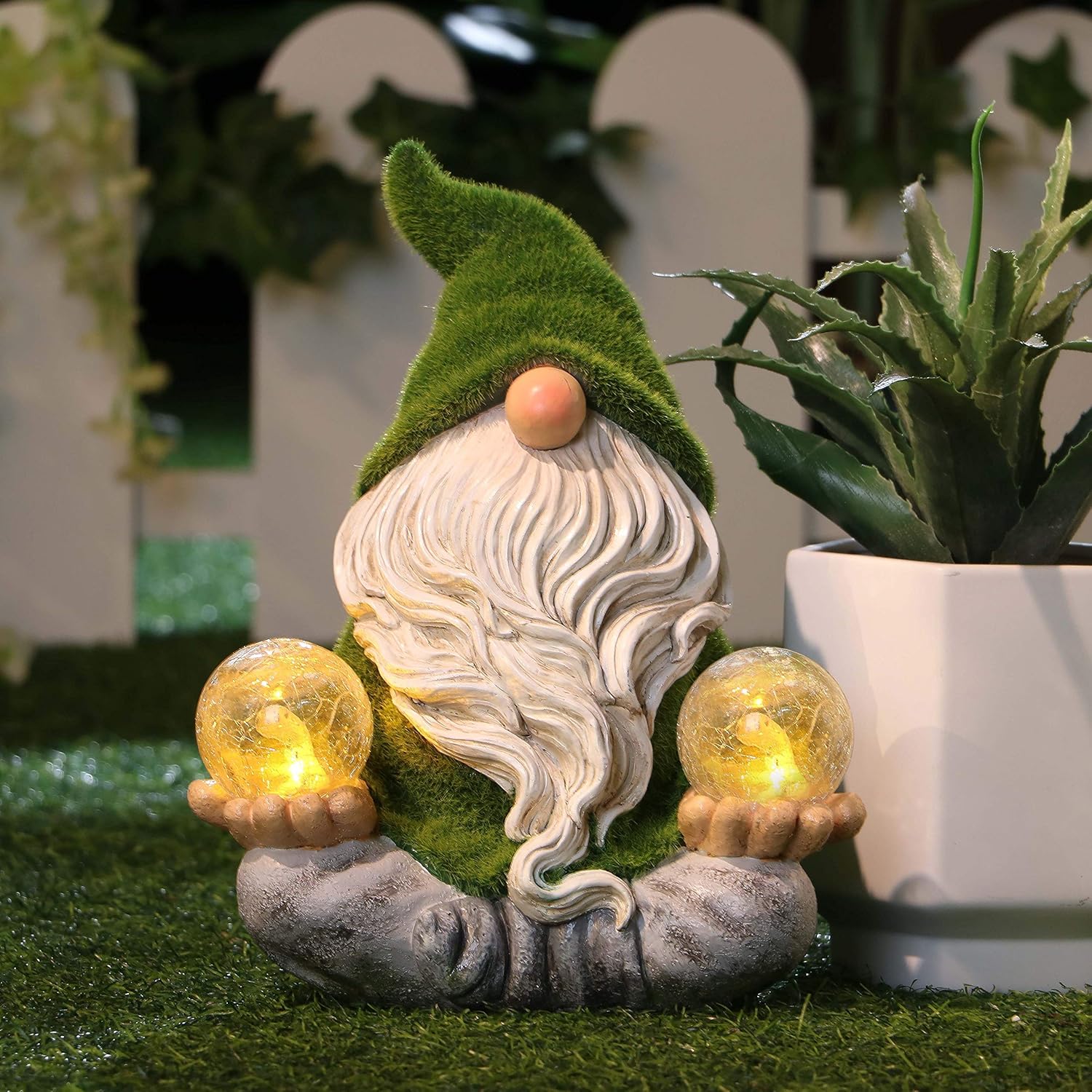 910fxZJad7L._AC_SL1500_.jpg TERESA'S COLLECTIONS Garden Gnomes Statues Decorations for Yard with Solar Lights, Cute Gnomes on Mushroom Reading Book Garden Sculptures & Statues Outdoor Gifts for Patio Lawn Ornaments - Image 3