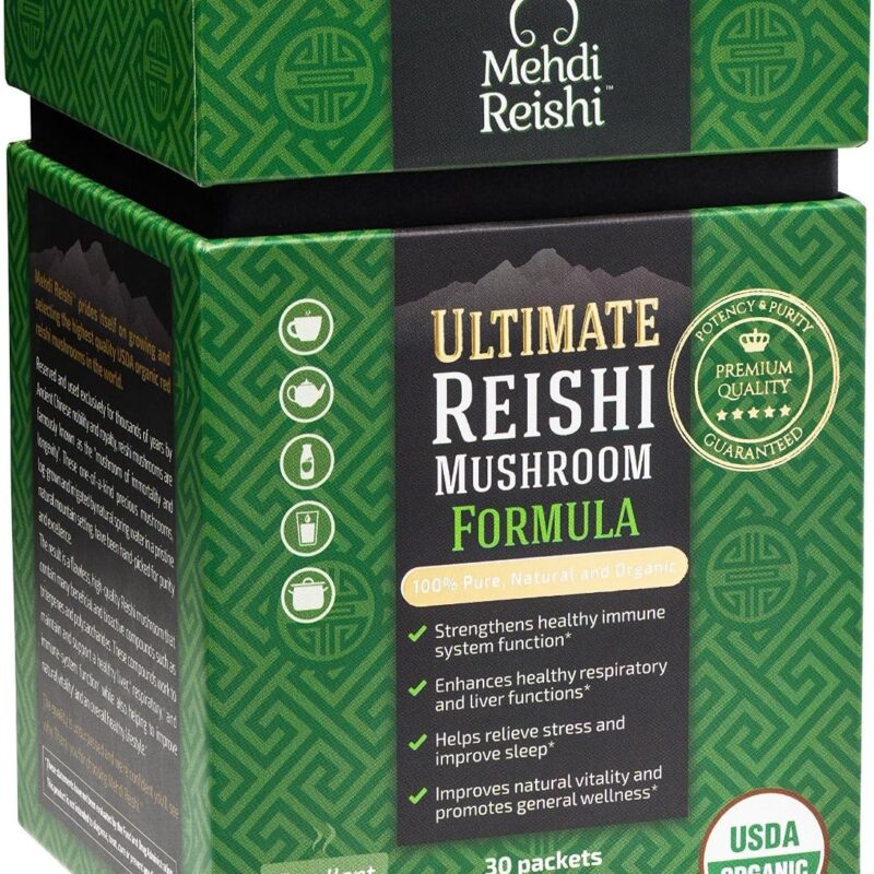 Ultimate Reishi Mushroom Formula – 30 Servings – 100% Pure, Premium and Organic Spores and Extract Powder -Ganoderma Lucidum, Lingzhi - High Potency Triterpenes, Beta-Glucans