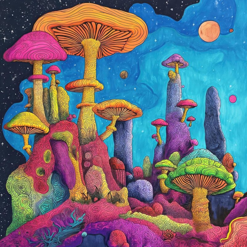 Wooden Puzzles for Adults 500 Pieces, Mushrooms Jigsaw Puzzles,Royal Size Unique Shaped Wood Puzzles Beautiful Gift Package, Creative Birthday Gift for Friends and Family 15.7''x15.7''