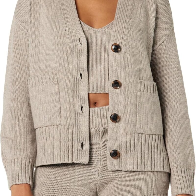 The Drop Women's Brigitte Cotton Blend Chunky Cardigan