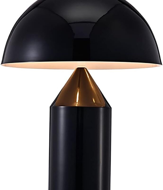 Nordic Postmodern Minimalist Small Tabel Lamp,Simple Design Creative Mushroom Decorative Black Desk Light for Bedside, Bedroom,Fashion Personality Nightstand Lighting Lamp E27 ( Color : Black )