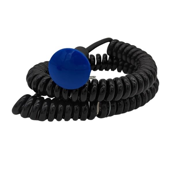 Blue Mushroom Transbrake Button w/Cord - Snap Action, Momentary, Push Button, Coiled Corded, Micro Switch