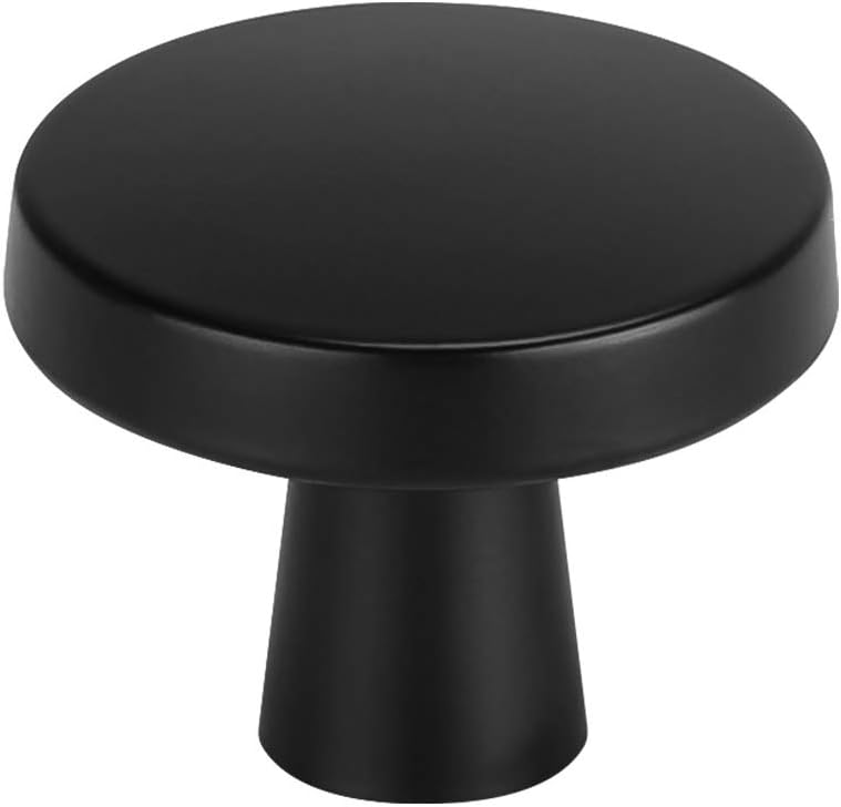 homdiy 25 Pack Black Knobs for Kitchen Cabinets Bathroom Cabinet Knobs - MO5310BK Mushroom Drawer Knobs Black Round Knobs for Cabinets and Drawers
