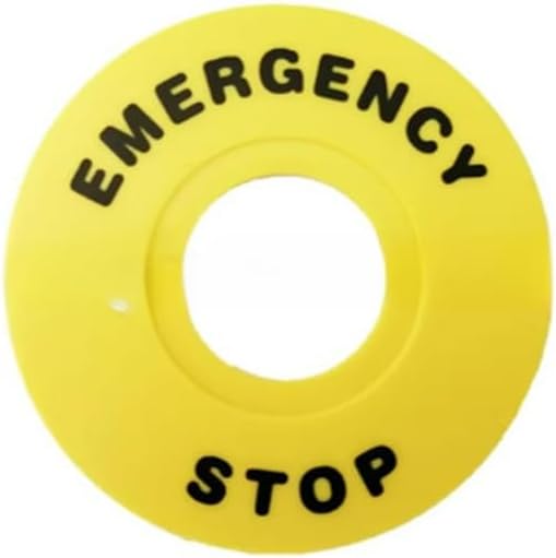 20 piece mushroom head emergency stop button with yellow label F13-90-
