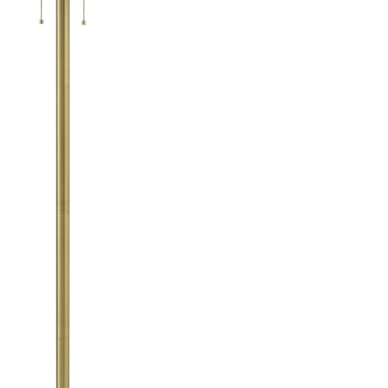 Globe Electric 65786 Haydel 60" 2-Light Floor Lamp, Matte Brass, Double On/Off Pull Chain, Bulb Not Included