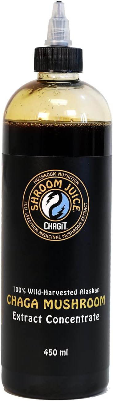 517gVIfrb9L._AC_SL1372_.jpg Shroom Juice - Chaga Mushroom Extract Concentrate - Liquid Extract Wild Harvested (16 fl oz)
