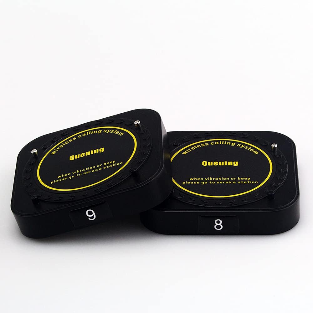 51AzwHx0B1S._AC_SL1000_.jpg Wireless Paging System for Restaurant Waiter Serivce Queue Number Call Wireless Calling System for for Restaurant Church Food Truck Coffee Shop Office (20 pagers+1caller) - Image 4