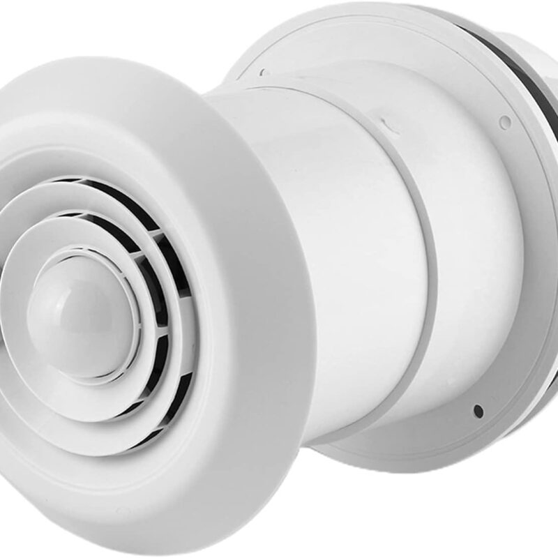 Qiilu Van Roof Exhaust Fan, 12V Powered Round Vent Roof Vent Ventilation Mushroom Head Shape Round Exhaust Outlet Vent with LED light for Homes Trailer Travel