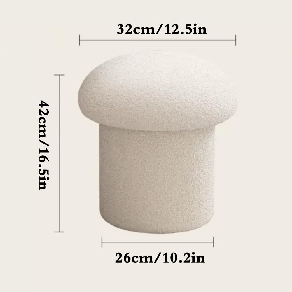 51QOxsuupSL._AC_SL1001_.jpg Aurorize Mushroom Footstool,Cute Modern Mushroom Footstool Footstool,Wool Cloth Mushroom Stool Round Stool,Living Room Bedroom,Sofa Home Decoration,Grey - Image 2