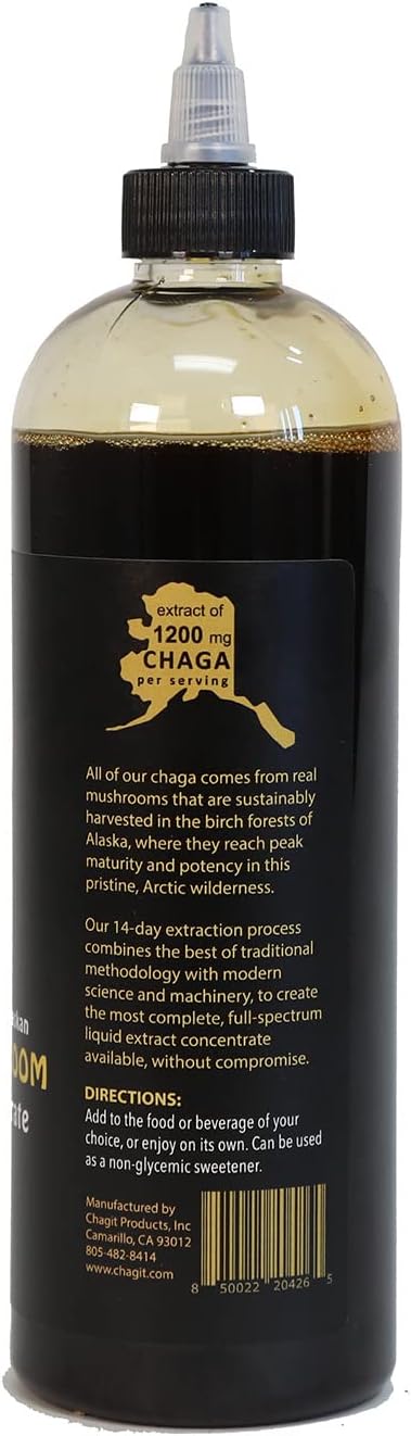 51WV-8Pfc6L._AC_SL1394_.jpg Shroom Juice - Chaga Mushroom Extract Concentrate - Liquid Extract Wild Harvested (16 fl oz) - Image 2