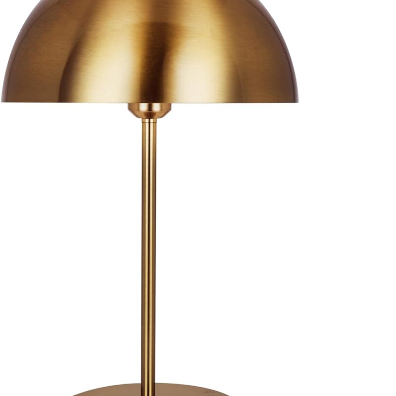 Mushroom Table Lamp Mid Century Modern Desk Lamp Contemporary Mushroom Shape Nightstand Lamp Plug in Art Deco Dome Table Lamp for Bedroom Living Room Dining Room Bedside Gold Desk Lamp