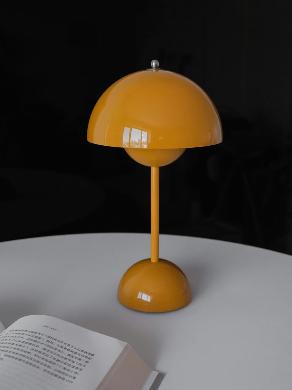 51odwe7UEUL._AC_SL1500_.jpg Flowerpot Lamp Modern Flower Bud 12" Cordless Touch Dimmable 2600mAh Rechargeable Desk Lamps Nordic Minimalist Mushroom Lamps Retro Nightstand Bedside Lamp for Bedroom Living Room(Mustard Yellow)
