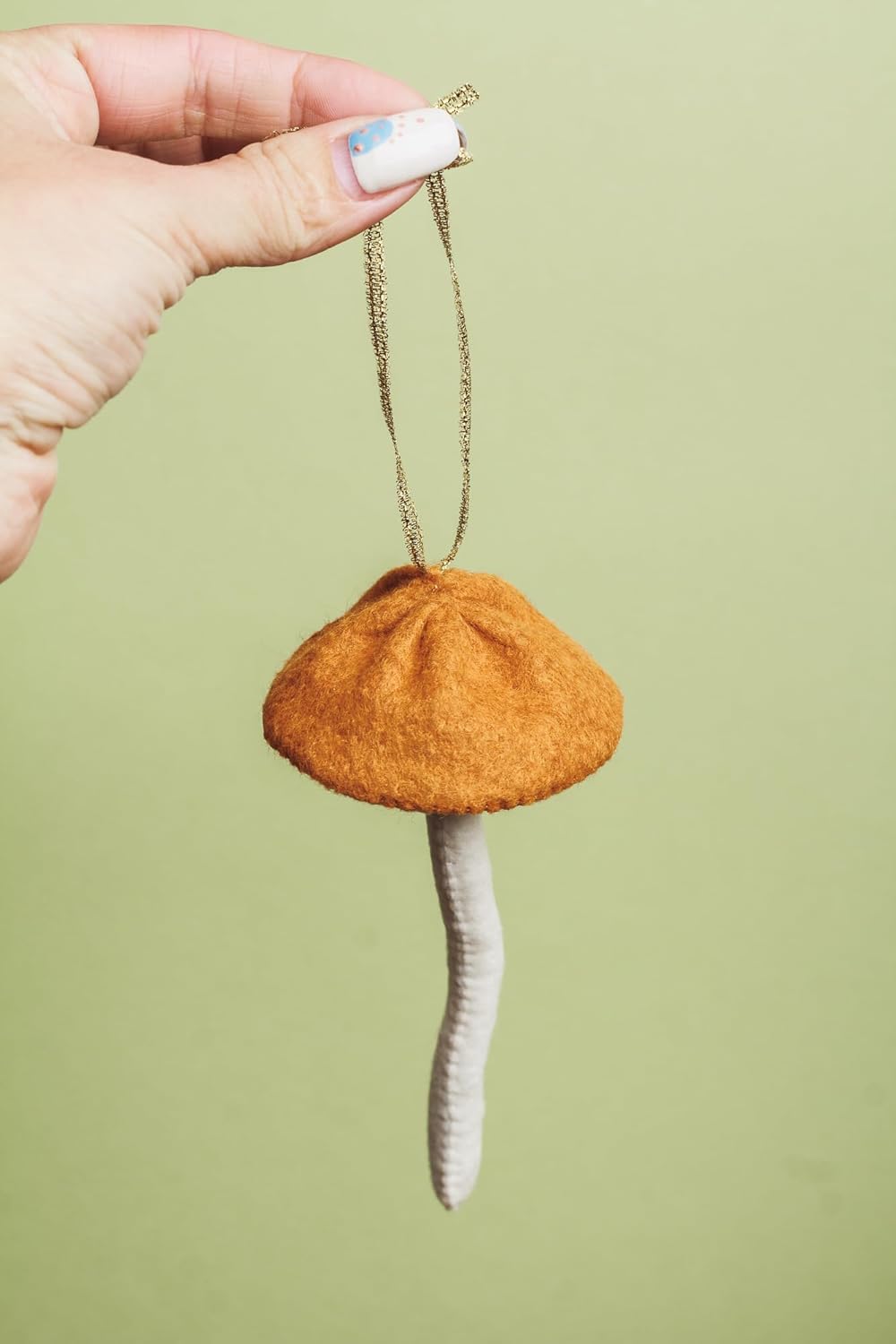 612eXGGAC8L._SL1500_.jpg Mushroom christmas ornaments for tree Felt handmade ornament Mushroom home hanging decor (Set of 5) - Image 3