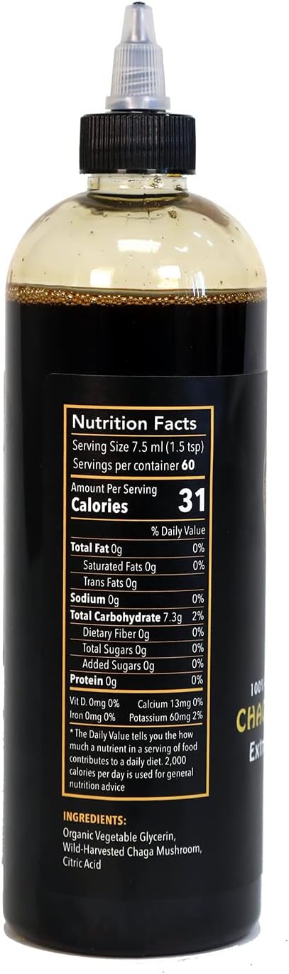 612nQweFOyL._AC_SL1428_.jpg Shroom Juice - Chaga Mushroom Extract Concentrate - Liquid Extract Wild Harvested (16 fl oz) - Image 3