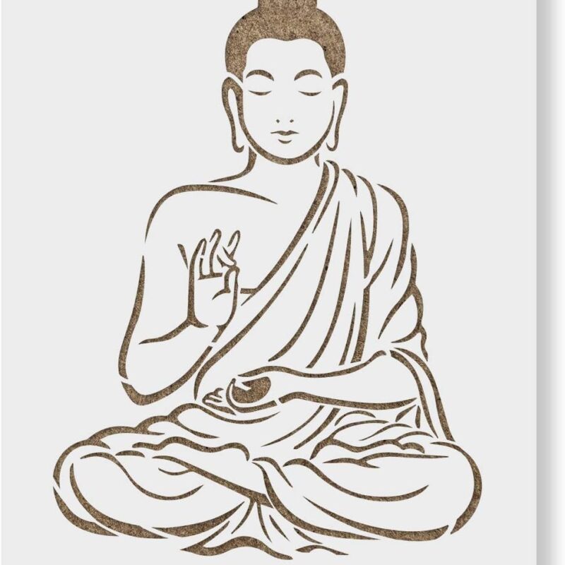Buddha Stencil - Stencil Buddha, Buddah, Japanese Stencil, Zen Stencil, Buddhism Stencil