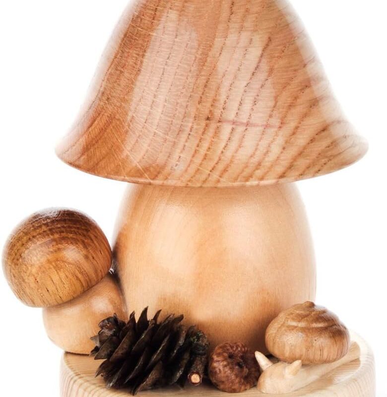 Natural Tan Bell Shape Mushroom German Incense Holder - Made In Germany