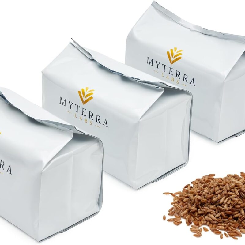 Labs 5lb Ultra-Purified to 120 Degrees Celsius Rye Berry Grain Bag for Mushroom Cultivation, with Self-Healing Injection Port, Perfect for Home Growers - 3 Pack