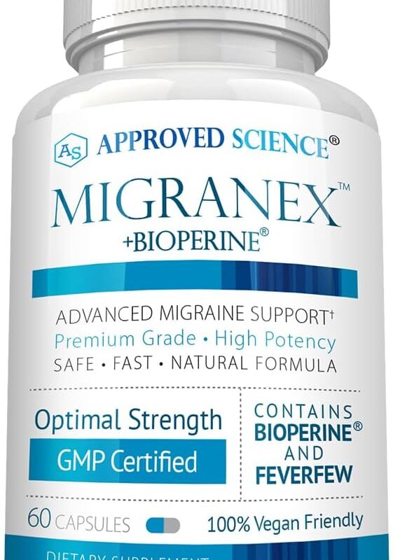 Migranex - Relieve Pain and Reduce Frequency of Future Migraine Attacks, Improve Cerebral Blood Flow, Eliminate Nausea - Magnesium, Riboflavin, Feverfew, Butterbur - All Natural 60 Capsules