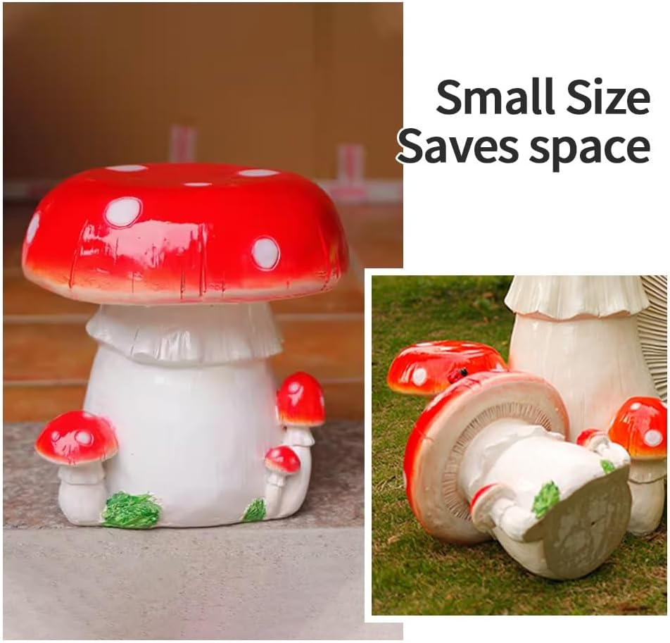 61MXgR6u7BL._AC_SL1000_.jpg Cute Garden Mushroom Table Stool, Outdoor Mushroom Stools, Creative Landscape Sculpture, Simulation Mushroom Chair Garden Decor Courtyard Park Lawn Art Sculpture Decoration(Orange) - Image 4
