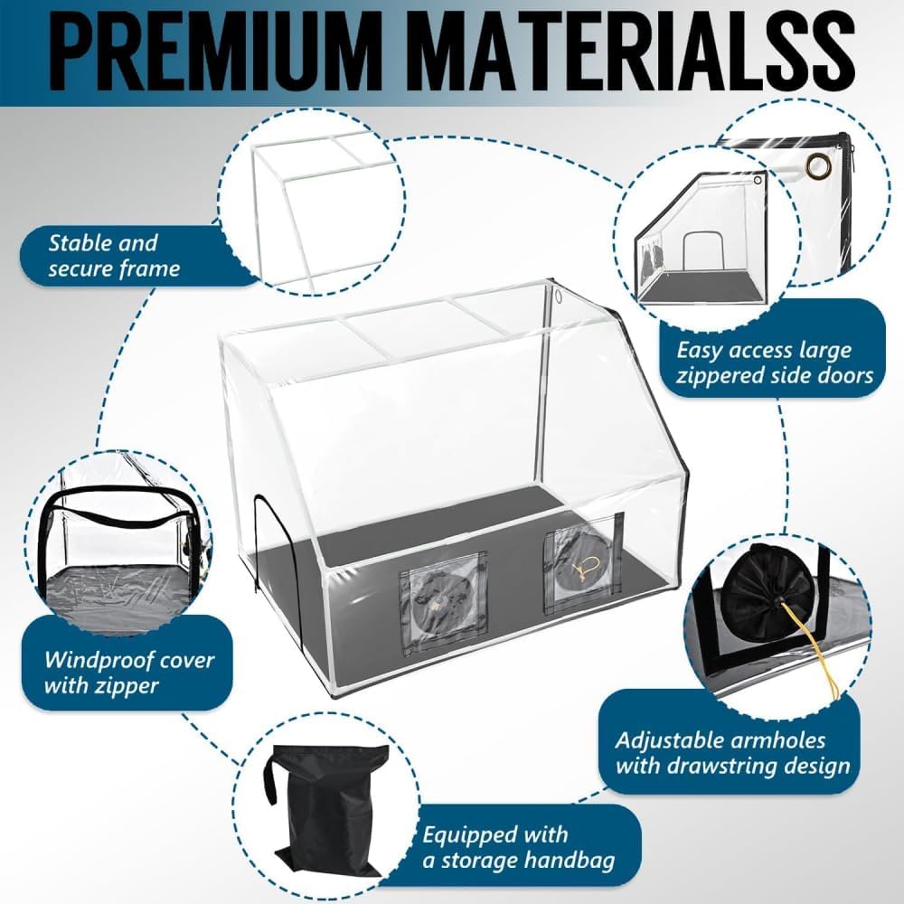61MieOc9d6L._AC_SL1000_.jpg Home Mushroom Monotub Kit with Inflatable Mushroom Grow Environment - Portable Inflatable Mushroom Nursery with Plugs & Filters for Fresh Air Exchange Transparent - Image 6