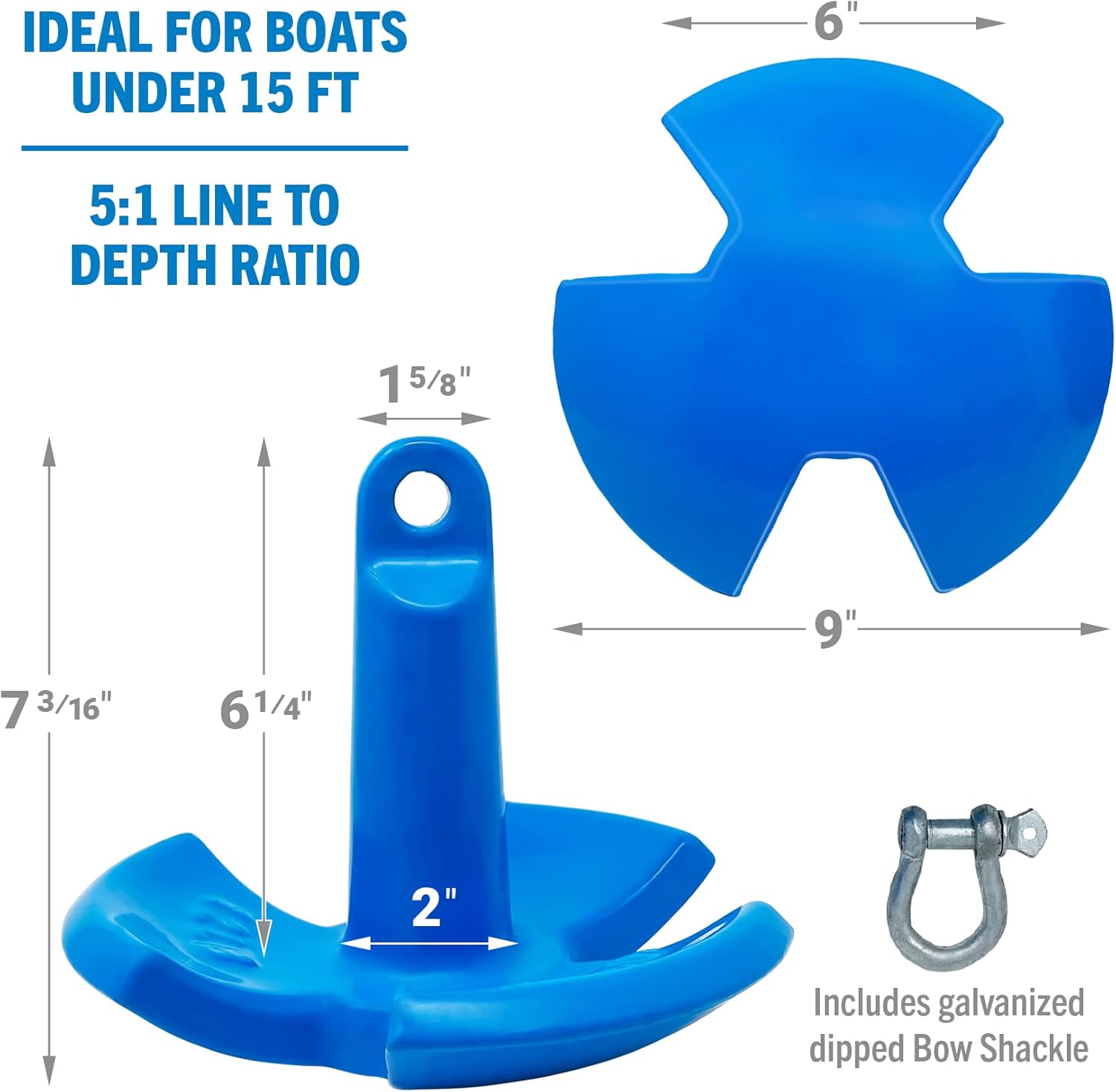 61Nwirh2WmL._AC_SL1500_.jpg Better Boat River Anchor, 12lb, Marine-Grade Coated Mushroom Anchor for Boats, Pontoons, 8-15 ft, Available in 8, 12, 20, or 30 lbs - Image 5