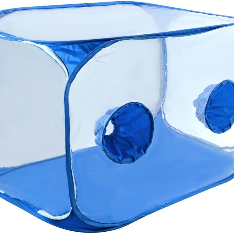 Still Air Box Mushroom Grow Kit 35.5x23.5x23.5inch Portable Mushroom Grow Bags for Mushroom Lovers Mycology Fume Hood Propagation Station, Blue