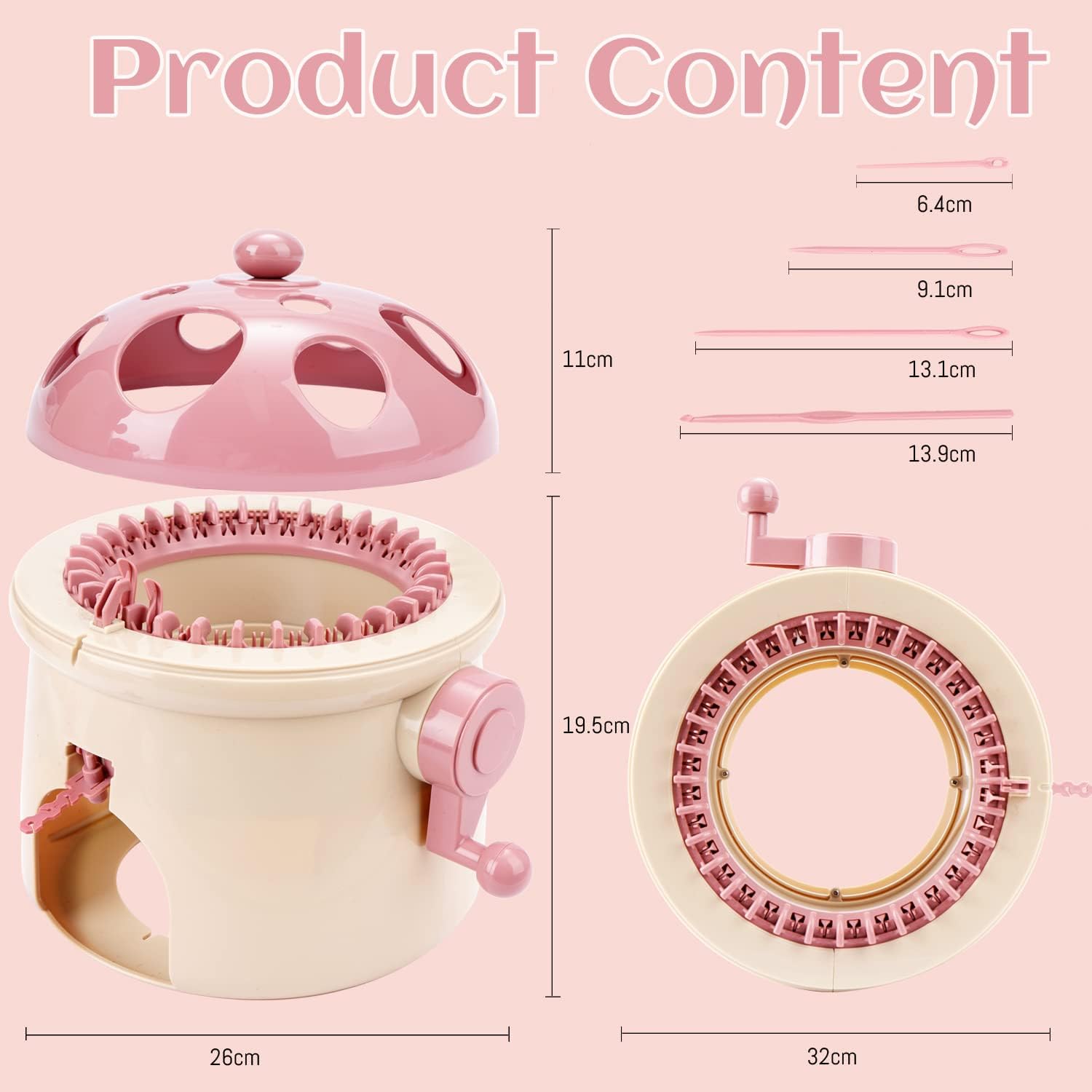 61PIQiKB2dL._AC_SL1500_.jpg Knitting Machine,Knitting Machine 32 Needles,Knitting Loom Kits for Adults & Kids, DIY Weaving Crochet Machine for Sock & Hat & Scarf (32Needles) - Image 6