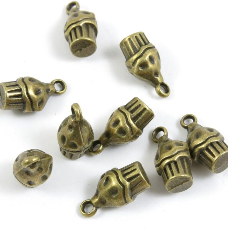 370 Pieces Bijou Fermoir Jewelry Making Supply Charms Findings Bronze Tone T9WQ1 Mushroom Ice Cream