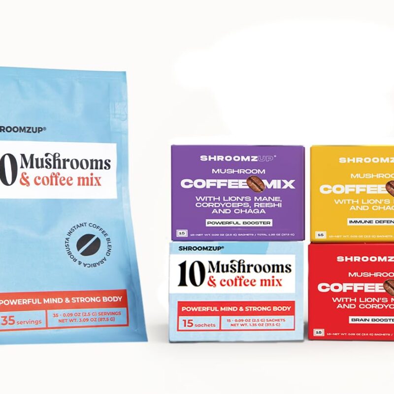 ShroomzUp 5 in 1 Instant Coffee with Mushrooms Mix