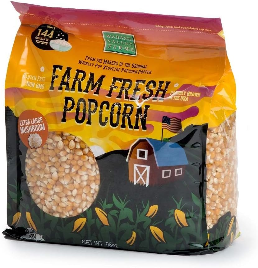 61SOlPLzZaL._AC_SL1000_.jpg Original Whirley-Pop Popcorn Popper - Nylon Gear - Red and Extra Large Mushroom Popcorn Kernels - 6 lb of Large Mushroom Shaped Popcorn Kernels - Image 3