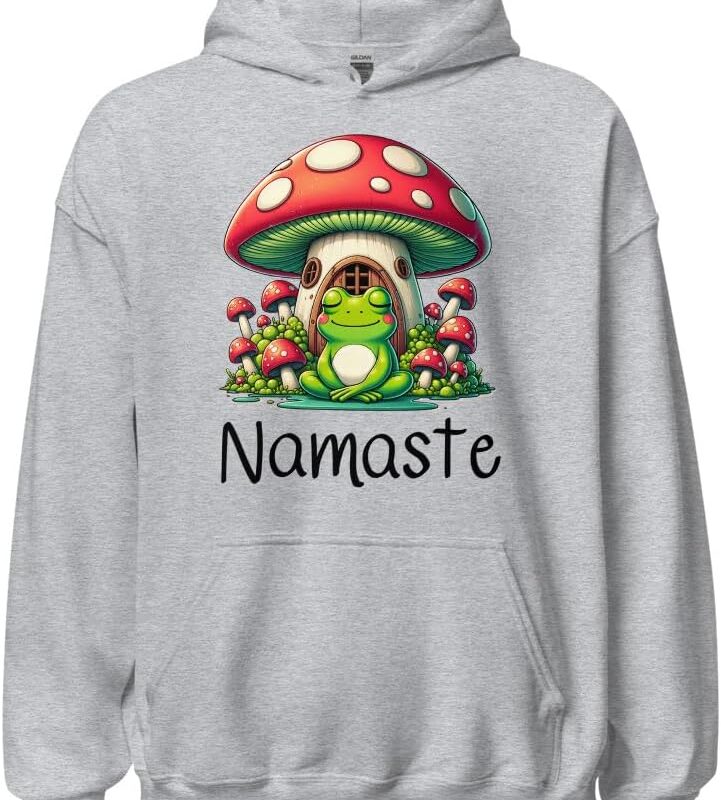 Frogful Cottagcore Frog Mushroom Hoodie, Cute Kawaii Frog Mushroom Gift, Anime Frog Shirt For Frog Lovers Unisex Hoodie