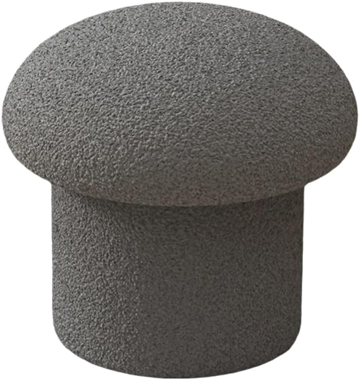 Aurorize Mushroom Footstool,Cute Modern Mushroom Footstool Footstool,Wool Cloth Mushroom Stool Round Stool,Living Room Bedroom,Sofa Home Decoration,Grey