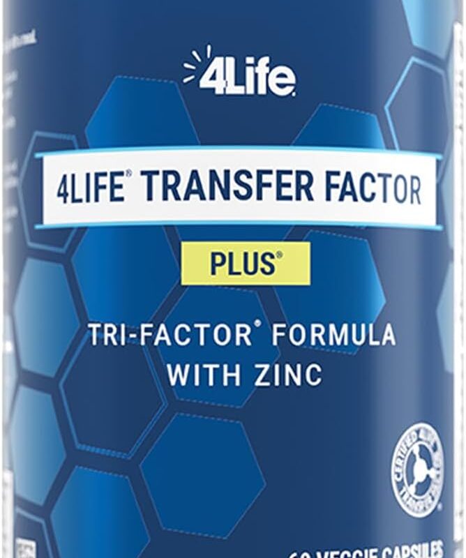 4Life Transfer Factor Plus - Support with Zinc, Super Mushroom Blend (Maitake, Shiitake, Agaricus), and Colostrum & Egg Yolk Extracts - 60 Capsules