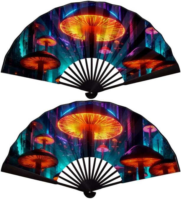 Rave Fan, Fans for Line Dancing, Clack Fan, Hand Fan for Burlesque EDM Music Festival Club Event Party Dance Concert Saloon Cosplay