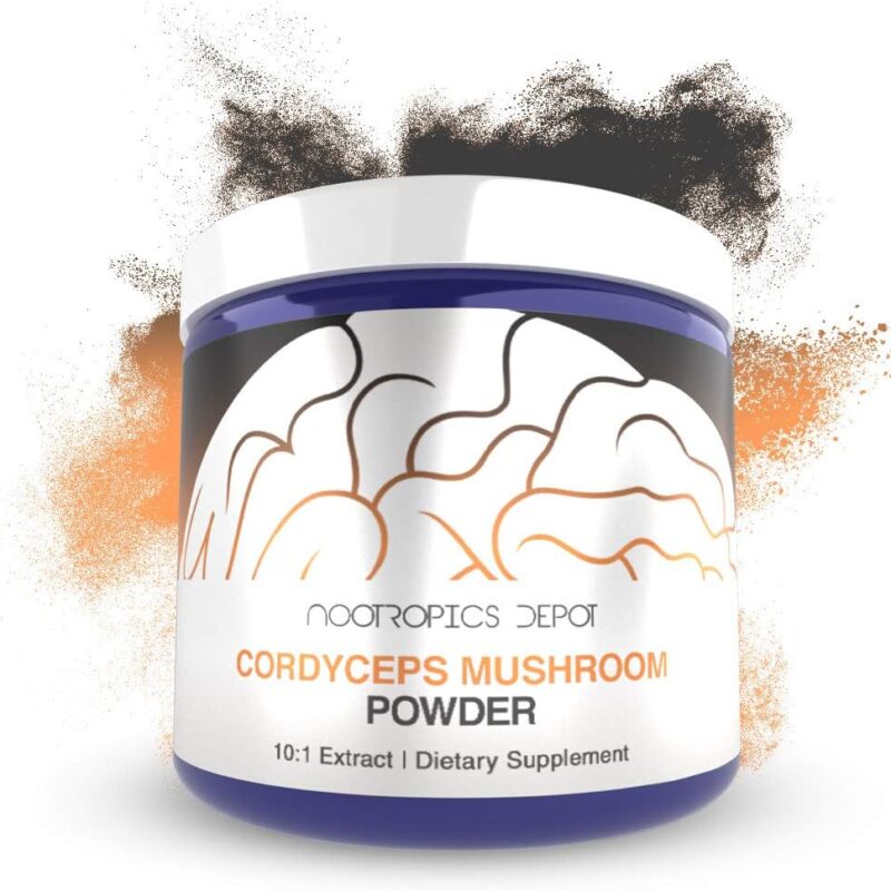 Nootropics Depot Cordyceps Mushroom Powder | 10:1 Extract | 60 Grams | Cordyceps militaris | Whole Fruiting Body Mushroom Supplement | Supports Healthy Immune System