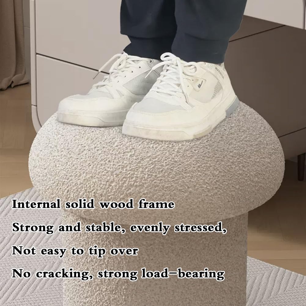 61ZbCFvjjL._AC_SL1001_.jpg Aurorize Mushroom Footstool,Cute Modern Mushroom Footstool Footstool,Wool Cloth Mushroom Stool Round Stool,Living Room Bedroom,Sofa Home Decoration,Grey - Image 5