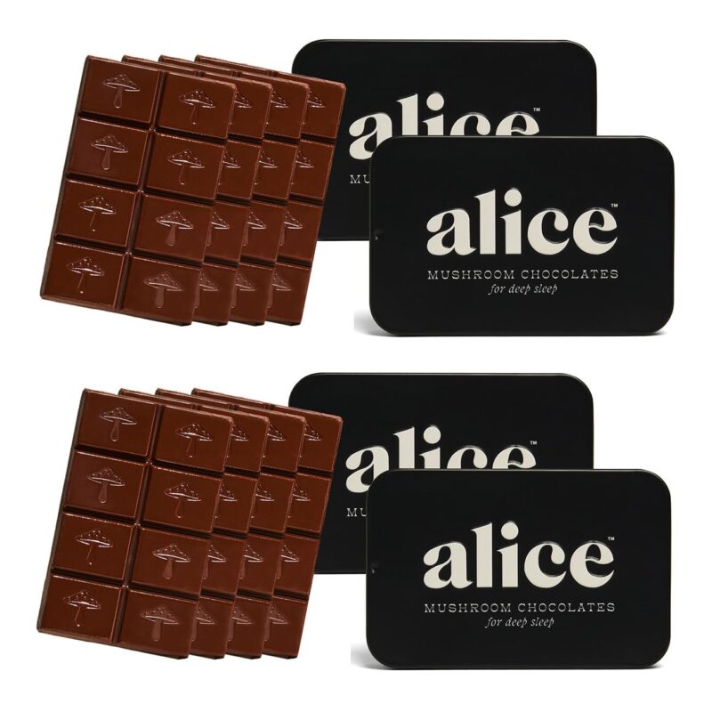 Nightcap 4-Pack | Functional Mushroom Chocolates | Supports Deep Sleep, Calm Mind, Stress Relief | Reishi, Magnesium, Zinc, L-Theanine & Chamomile | Helps to Fall & Stay Asleep