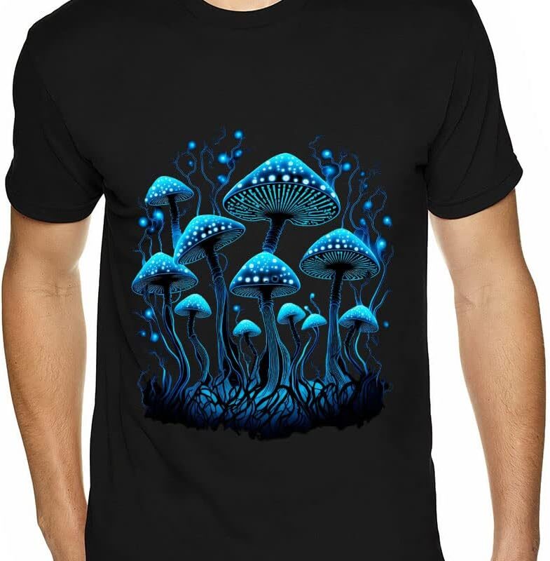 Cool Mushroom Sueded T-Shirt - Magic T-Shirt - Print Sueded Tee