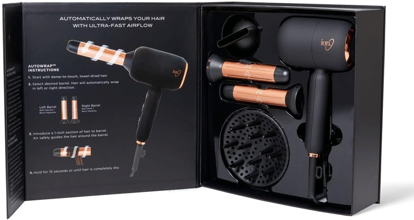 61k75tPEYL._AC_SL1500_.jpg ion Luxe 4in1 Autowrap™ Airstyler Interchangeable Hair Dryer & Curler for All Hair Types - Image 5