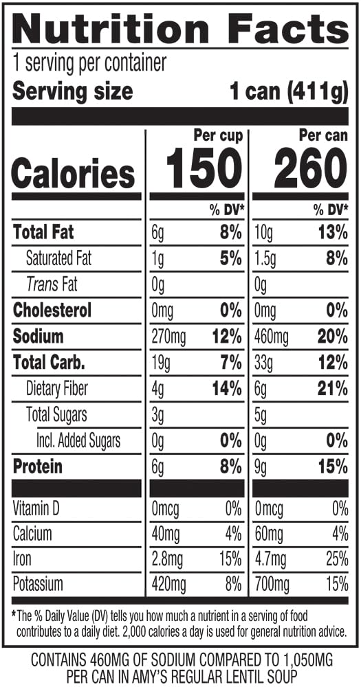 61k8lo96DXL._SL1000_.jpg Amy’s Soup, Vegan Lentil Soup, Light in Sodium, Gluten Free, Made With Organic Green Lentils and Vegetables, Canned Soup, 14.5 Oz (12 Pack) - Image 11