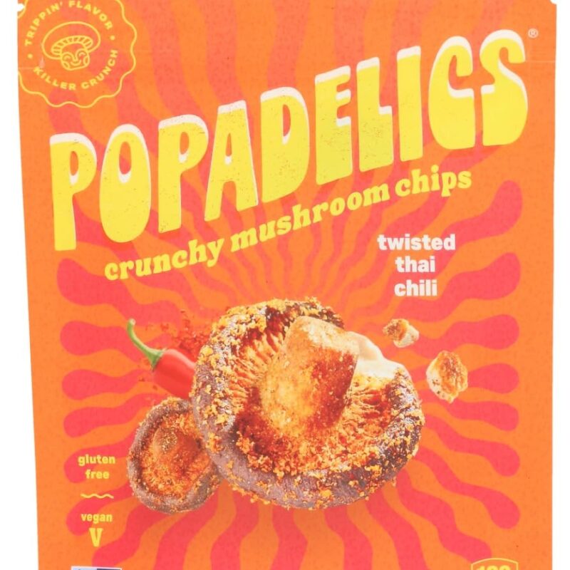 Po​padelics Thai Chili Mushroom Chips 1.4 oz (Pack of 6)