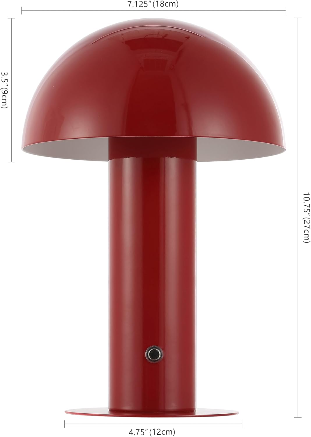 61lZ8ZgltOL._AC_SL1500_.jpg JONATHAN Y JYL7115G Boletus 10.75" Contemporary Bohemian Rechargeable/Cordless Iron Dimmable Integrated LED Mushroom Table Lamp, Red, for Desk, Bar Console, Vanity - Image 4