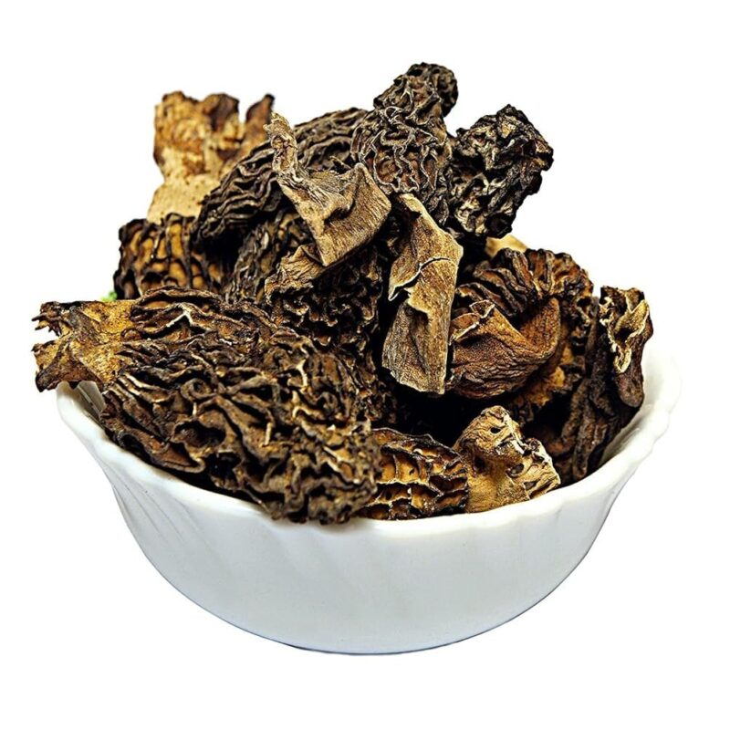 Snow Hills Kashmir 100% Natural Kashmiri Guchhi Dried Mushrooms | Dried Dark Cap Morel Mushrooms (500g)