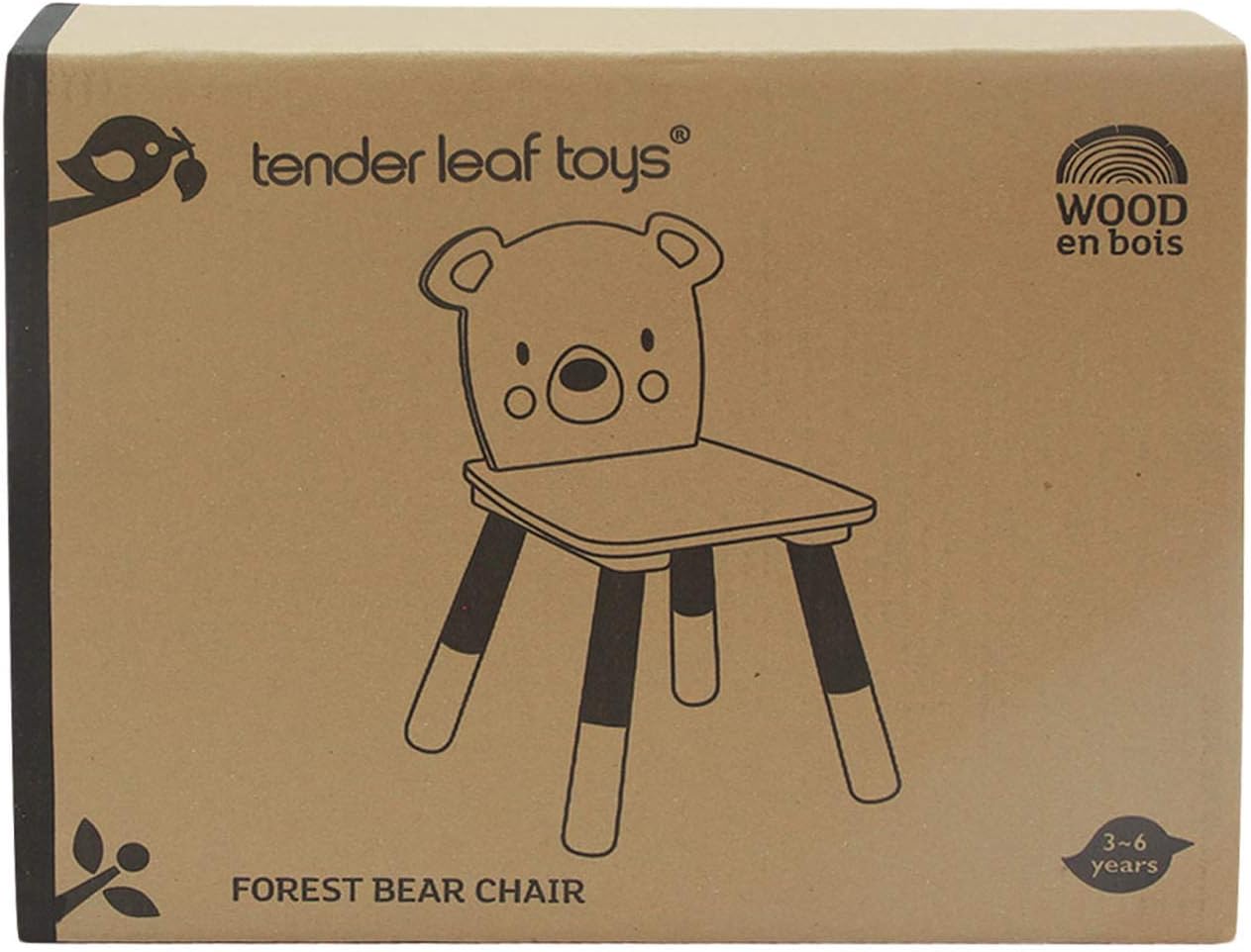 61nwAWD8rrL._AC_SL1500_.jpg Tender Leaf Toys - Forest Table and Chairs Collections - Adorable Kids Size Art Play Game Table and Chairs - Made with Premium Materials and Craftsmanship for Children 3+ (Forest Bear Chair) - Image 3