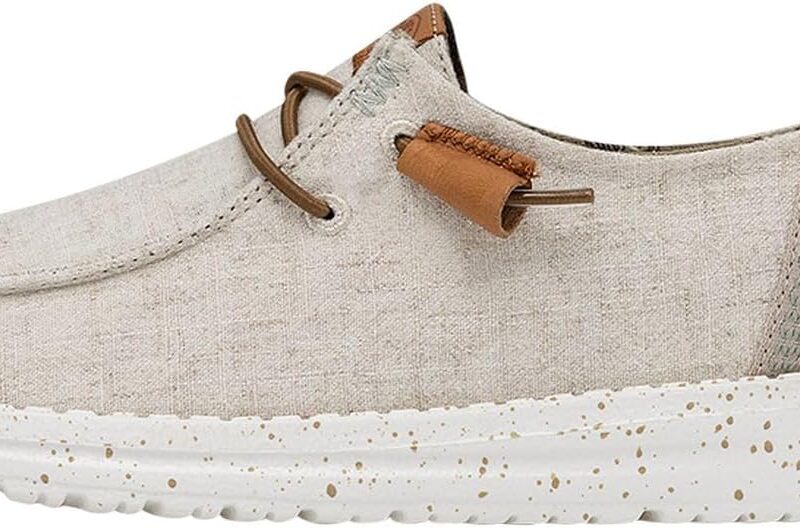 Hey Dude Women's Wendy Washed Canvas | Women’s Shoes | Women’s Lace Up Loafers | Comfortable & Light-Weight