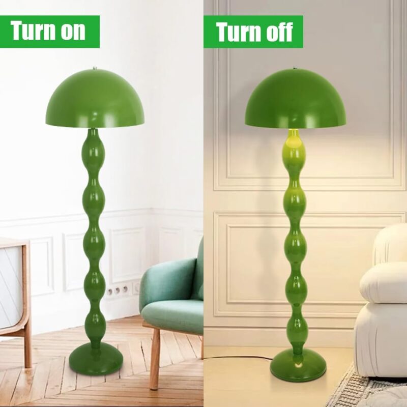 Mushroom Floor Lamp,59in Modern Cream Style Led Floor Lamp,Green Minimalist Floor Lamp for Living Room,Bedroom,Office,Dining Room,Children's Room(Bulb not Included)